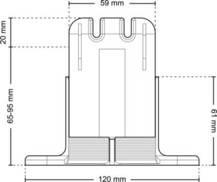 Dimensions rap l 65 95 front