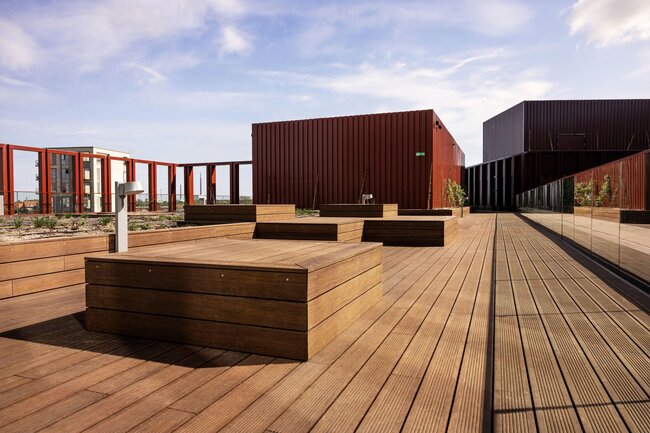 Scandinavian Well-Being: Multi-level rooftop terrace at a premium hotel in Aarhus
