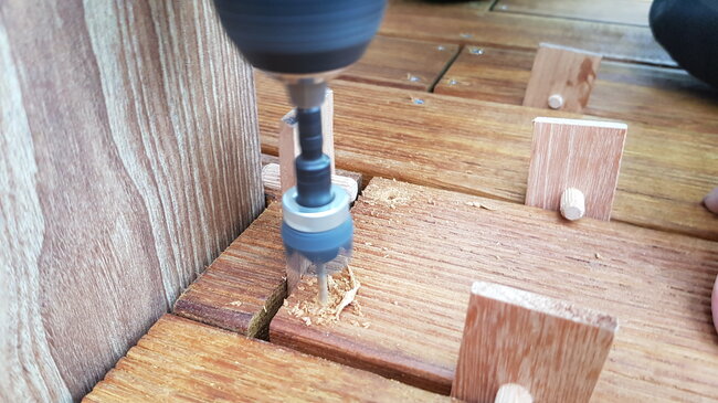 Mounting exotic wood boards using a screwdriver on