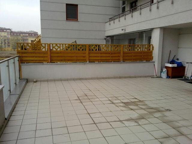 Traditional terrace with tiles glued to the substrate