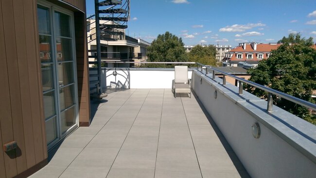 Elevated terrace under renovation