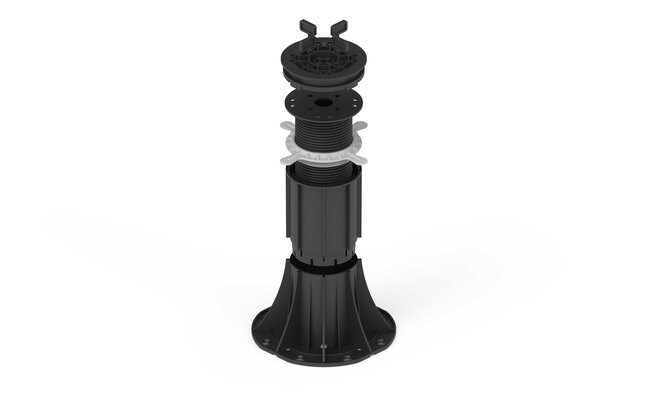 Standard series of adjustable pedestals for pavers and joists