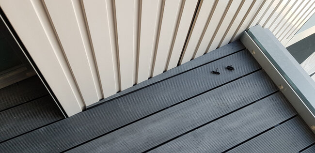 Composite terrace detail - cutting boards with bevel