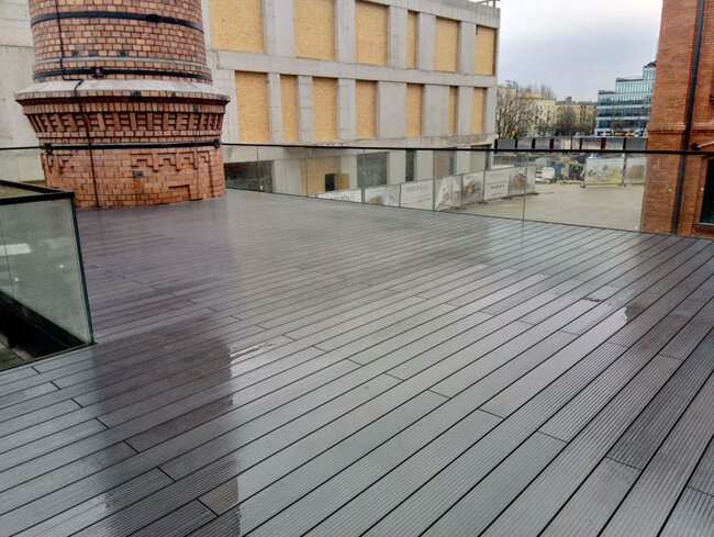 Composite terrace at historic structures