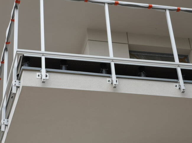 View of the raised deck terrace before finishing the edges on the balcony