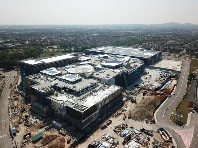 Top view of the investment with solver terrace pedestals on the roof