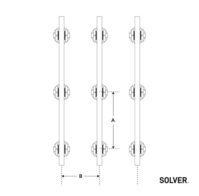 Illustration showing the spacing of pedestals under joists
