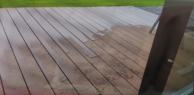 Wet WPC composite deck terrace