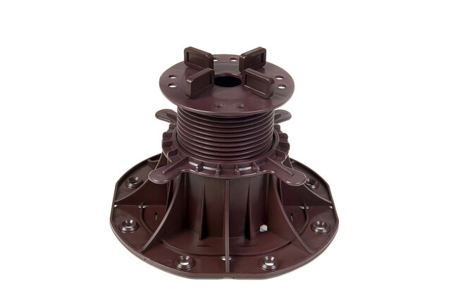 Adjustable terrace pedestal made of plastic for pavers and joists