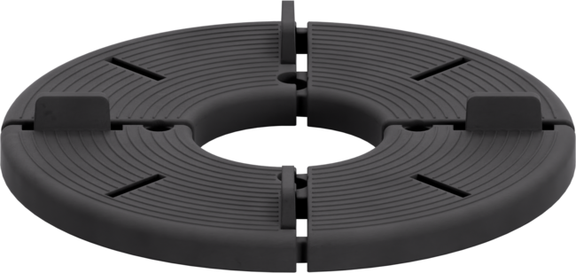 Black rubber terrace pad with spacer wings for pavers