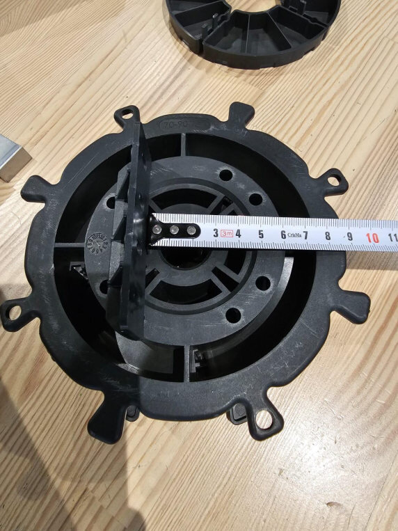 spiral series maximum width of the joist on the adjustable pedestal