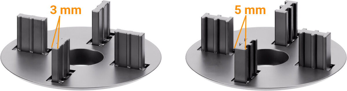 Tile spacers for setting 3 and 5 mm gaps for pavers