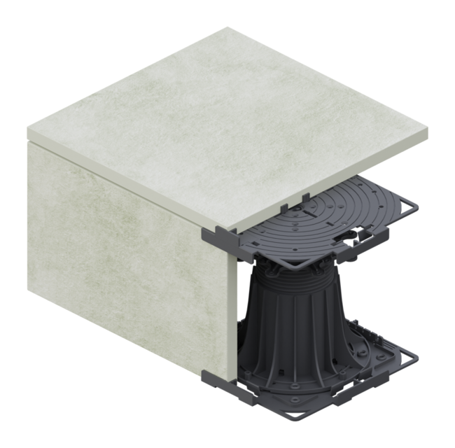 Fascia boards for raised deck terraces on the sides of the terrace and wind-protective edges