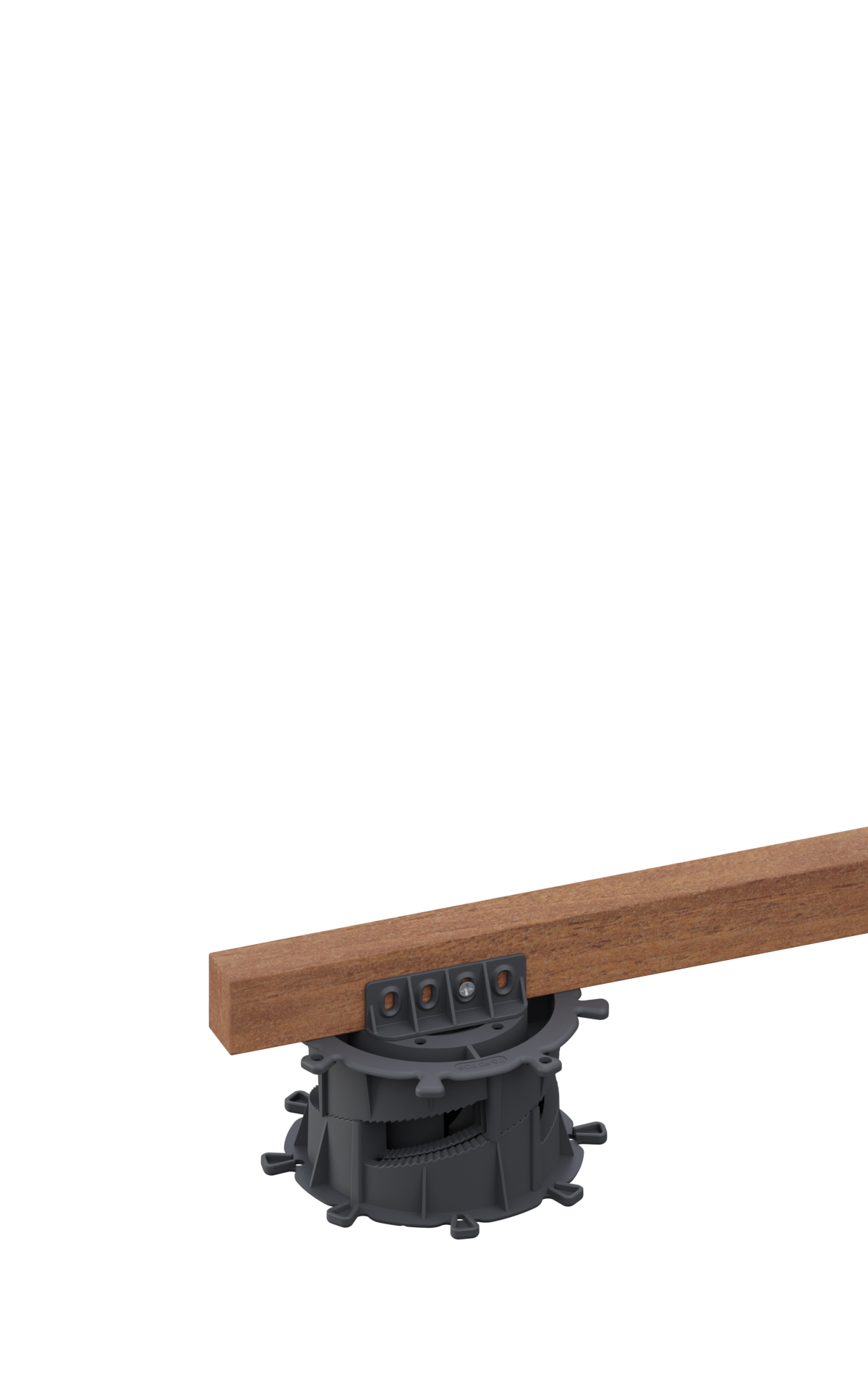 Adjustable pedestal Spiral for wooden and composite joists