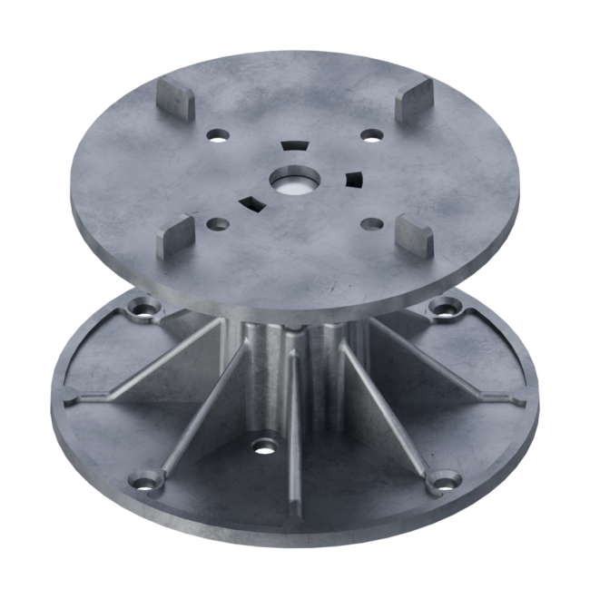 Aluminum adjustable pedestal for terrace pavers and joists