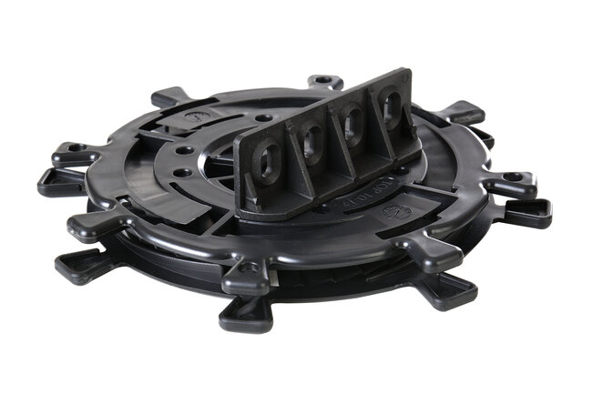 `Adjustable terrace pedestal Spiral 10 17 mm with joist adapter.`